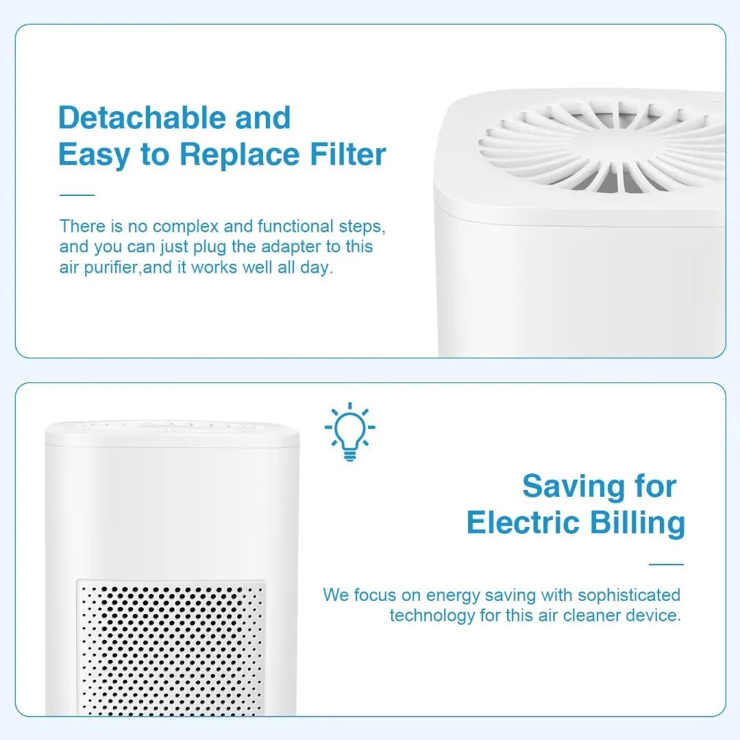 Air Purifiers for Allergies and Asthma, Ailkin Air Cleaner for Home,Bedroom,Allergy,Dust,Pets,Office,Small Room,Mini Portable Desktop Air Purifier for Smoke Odor