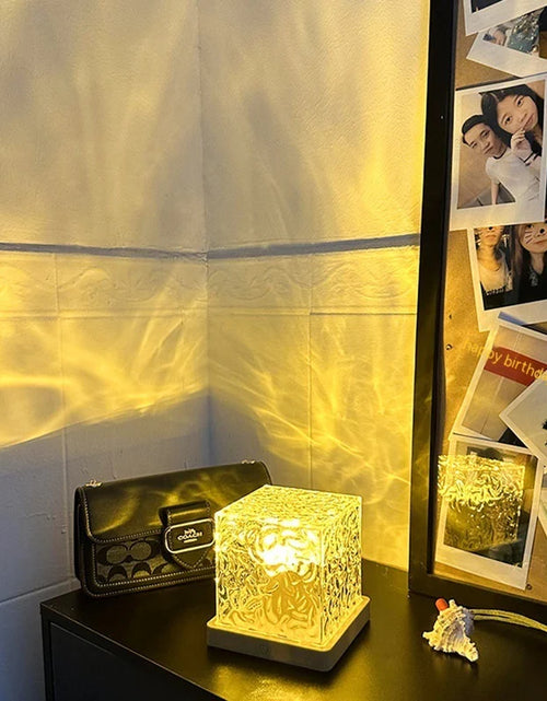 Load image into Gallery viewer, LED Water Ripple Ambient Night Light USB Rotating Projection Crystal Table Lamp RGB Dimmable Home Decoration 16 Color Gifts
