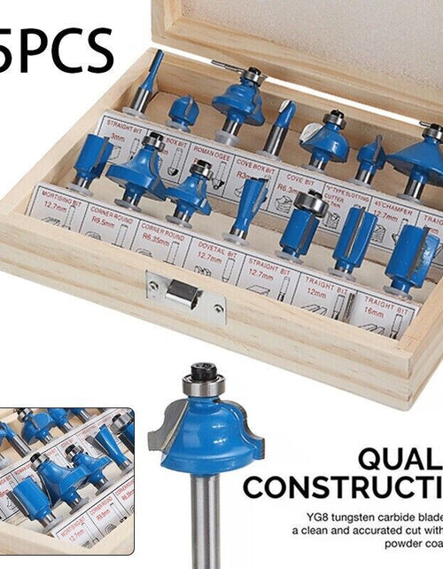 Load image into Gallery viewer, 15Pcs Carbon Milling Cutter Router Bit Set Tungsten Carbide Router 1/4&quot; Shank US

