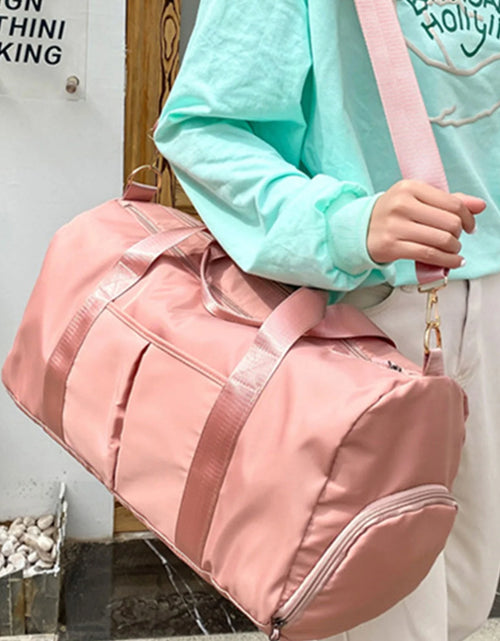 Load image into Gallery viewer, Gym Bag,Travel Duffel Bag ,Sport Gym Tote Bags Swimming Yoga,Waterproof Weekend Overnight Bag,Carry on Bag,Personal Item Travel Bag,Workout Dance Bag for Men &amp; Women,Pink
