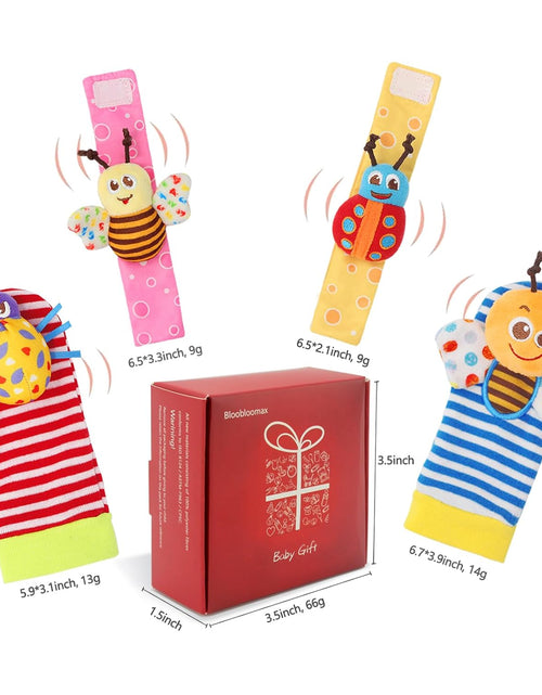 Load image into Gallery viewer, Baby Rattles Toys for 0-12 Month, Infant Girl Boy Toys for Babies 3-6 Months, Newborn Hand &amp; Foot Toys for 0 to 9 Months, Baby Shower Gifts Set with Wrist Rattle Socks
