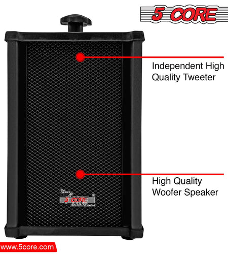 5Core Audio System Combo 30W Amplifier 6.4” Wall Speakers 4 Piece 10W RMS Each Commercial Speaker System for Restaurant Office Cafe Bar