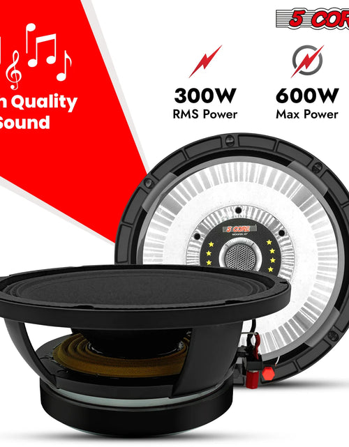 Load image into Gallery viewer, 5 CORE 10 Inch Subwoofer Speaker 600W Max 4 Ohm Full Range Replacement DJ Bass Loudspeaker
