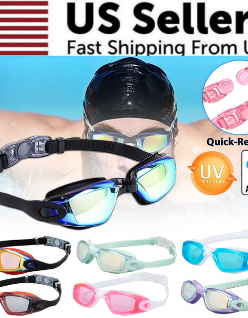 Load image into Gallery viewer, Clear Comfortable Swimming Goggles UV- Anti-Fog Swim Glasses Mirror Adult &amp; Kids
