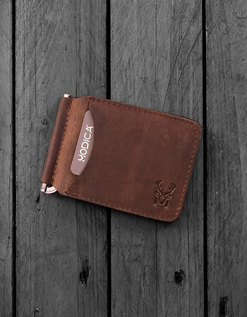Load image into Gallery viewer, Hodica Larga - Genuine Leather Natural Money Clip Wallet
