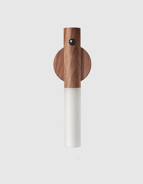 Load image into Gallery viewer, Auto LED USB Magnetic Wood Wireless Night Light Corridors Porch Lights PIR Motion Sensor Wall Light Cabinet Lamp
