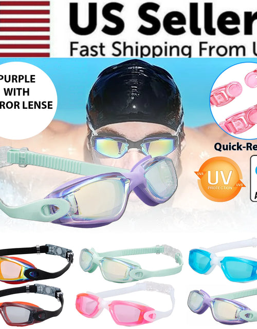 Load image into Gallery viewer, Clear Comfortable Swimming Goggles UV- Anti-Fog Swim Glasses Mirror Adult &amp; Kids

