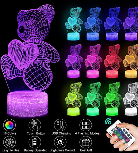 3D Lamp Acrylic USB LED Night Lights Neon Sign Lamp Xmas Christmas Decorations for Home Bedroom Birthday Decor Valentines Day Gifts