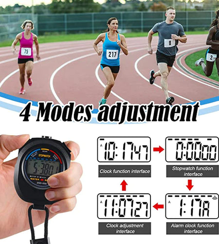 2PCS SET Digital Stopwatch Sports Counter Chronograph Date Timer Odometer Watch