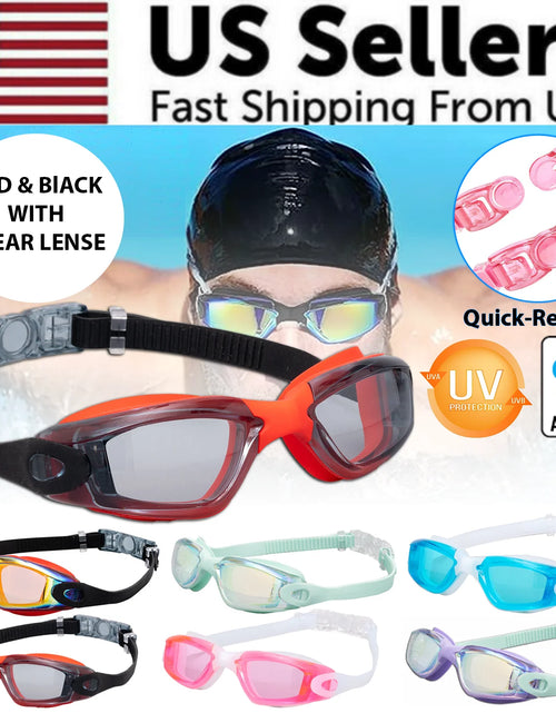 Load image into Gallery viewer, Clear Comfortable Swimming Goggles UV- Anti-Fog Swim Glasses Mirror Adult &amp; Kids
