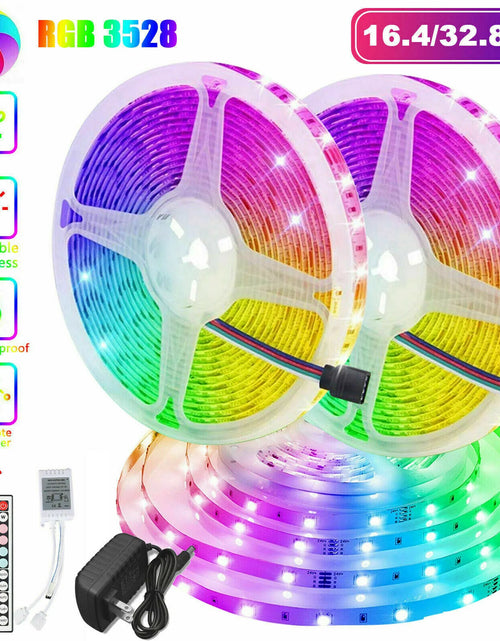 Load image into Gallery viewer, 32FT LED SMD Strip Light Flexible 3528 RGB Remote Fairy Lights Room TV Party Bar
