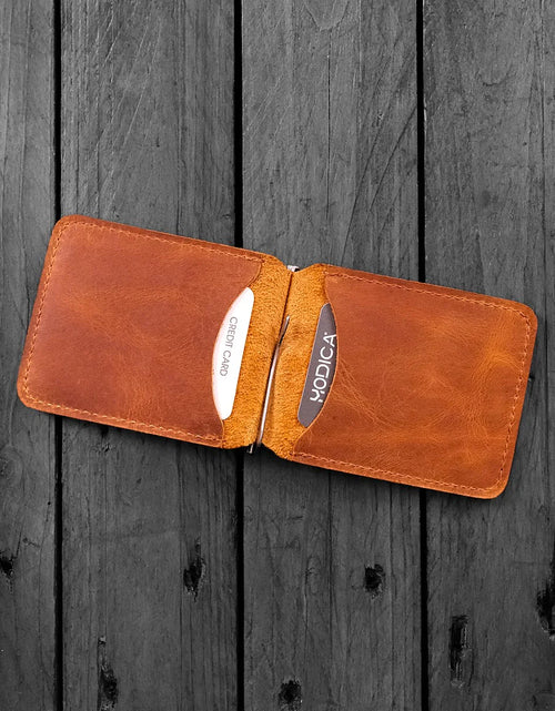 Load image into Gallery viewer, Hodica Larga - Genuine Leather Natural Money Clip Wallet
