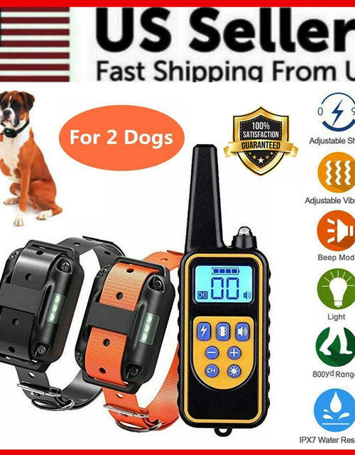 Load image into Gallery viewer, 2600 FT Remote Dog Shock Training 2 Collar Set Rechargeable Waterproof LCD Pet
