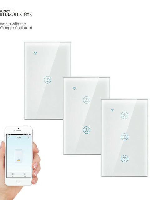 Load image into Gallery viewer, 1/2/3/4 Gang Wifi Smart Wall Touch Light Switch Glass Panel for Alexa/Google APP
