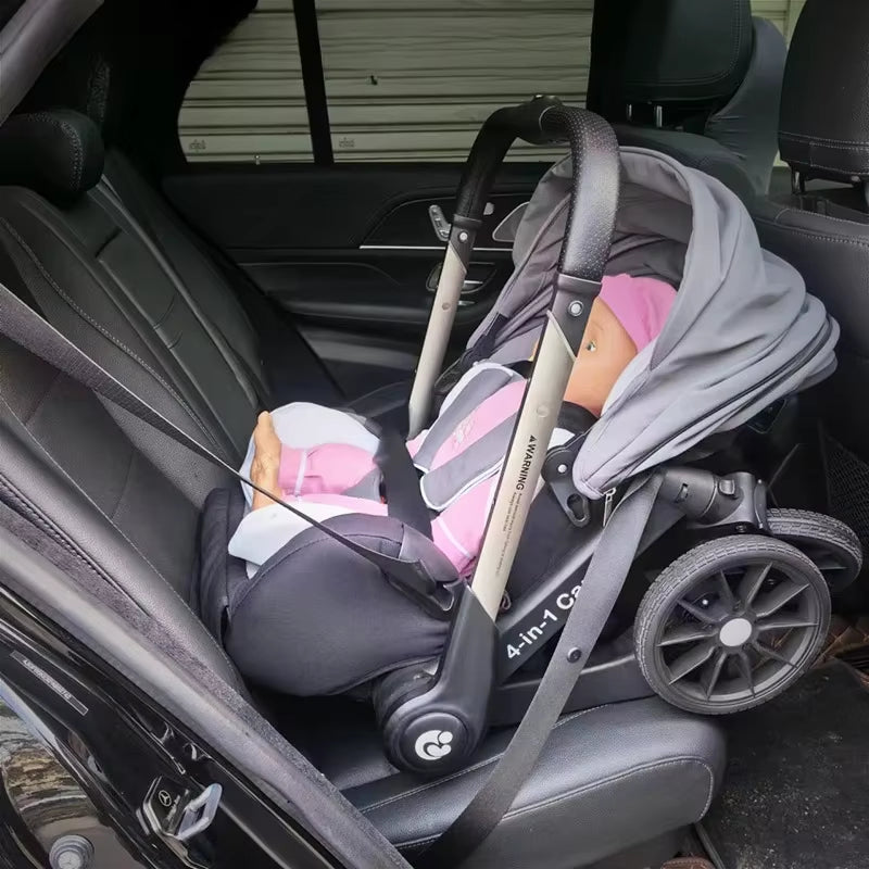 New Baby Stroller 4In1 Multifunctional Newborn Baby Carriage 3In1 Stroller Foldable Basket Type Seat