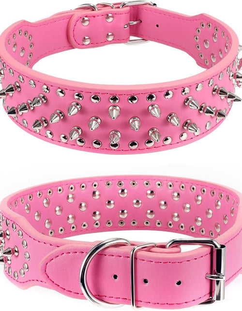 Load image into Gallery viewer, Spiked Studded Leather Dog Collar Rivets Pet Small Large Cat Pit Bull Adjustable
