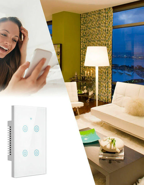 Load image into Gallery viewer, 1/2/3/4 Gang Wifi Smart Wall Touch Light Switch Glass Panel for Alexa/Google APP
