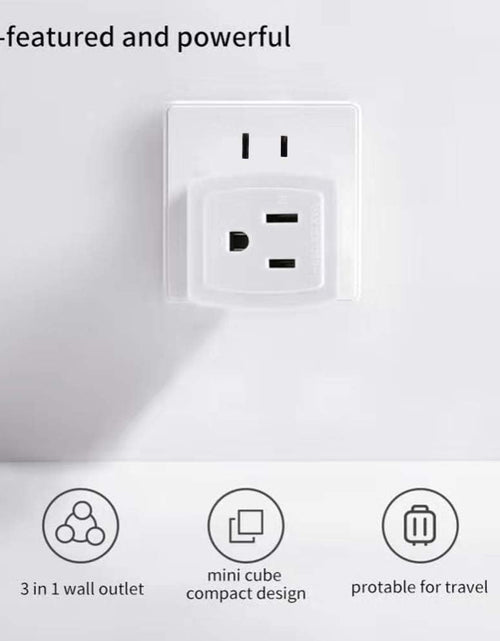 Load image into Gallery viewer, Adapter Outlet Extender, 2-Prong to 3-Prong Mini Wall Plug, Multi Outlet Splitter with 3 Outlets
