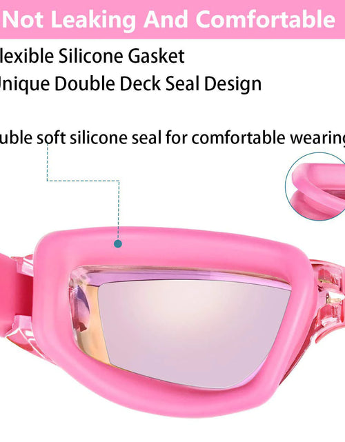 Load image into Gallery viewer, Clear Comfortable Swimming Goggles UV- Anti-Fog Swim Glasses Mirror Adult &amp; Kids
