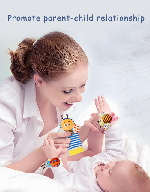 Load image into Gallery viewer, Baby Rattles Toys for 0-12 Month, Infant Girl Boy Toys for Babies 3-6 Months, Newborn Hand &amp; Foot Toys for 0 to 9 Months, Baby Shower Gifts Set with Wrist Rattle Socks
