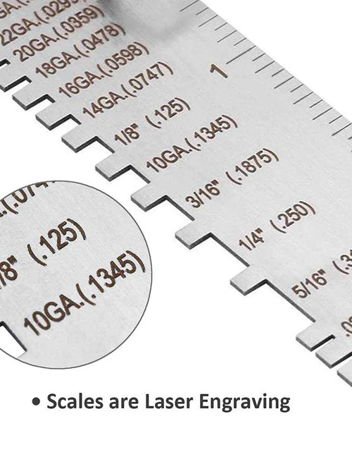 Load image into Gallery viewer, 2PCS Thickness Gage Sheet Metal Gauge Measuring Tool Wire Gauge Stainless Steel
