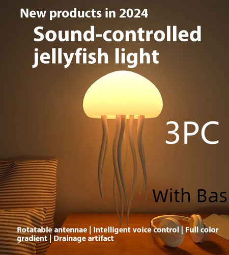 Jellyfish Mood Lamp LED Jellyfish Night Light Portable Jellyfish Lamp Jellyfish Decorations Smart Table Lamp for Bedside Desk