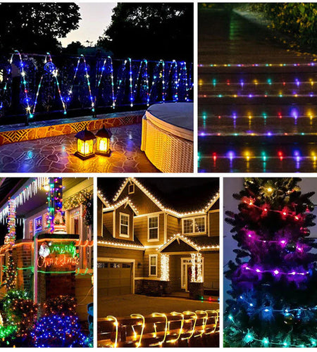 33FT 100 LED Strip Rope Light Tube String Outdoor Garden Party Decoration Lights