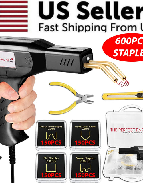 Load image into Gallery viewer, Hot Stapler Car Bumper Fender Fairing Welder Gun Plastic Repair Kit +600 Staples
