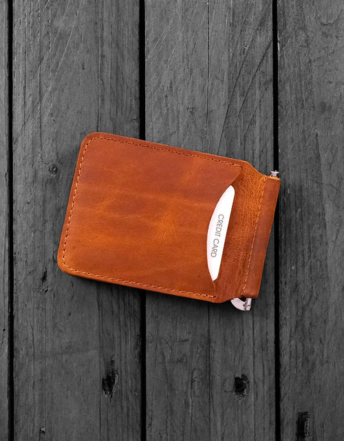Load image into Gallery viewer, Hodica Larga - Genuine Leather Natural Money Clip Wallet
