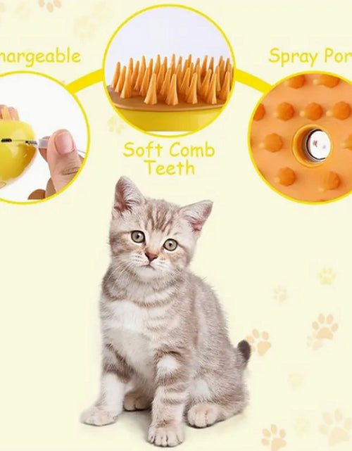 Load image into Gallery viewer, Rechargeable Shedding Hair Spray Hot Steam Easy Pet Grooming Brush for Cat, Dog
