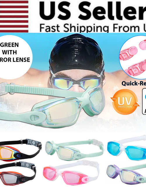Load image into Gallery viewer, Clear Comfortable Swimming Goggles UV- Anti-Fog Swim Glasses Mirror Adult &amp; Kids
