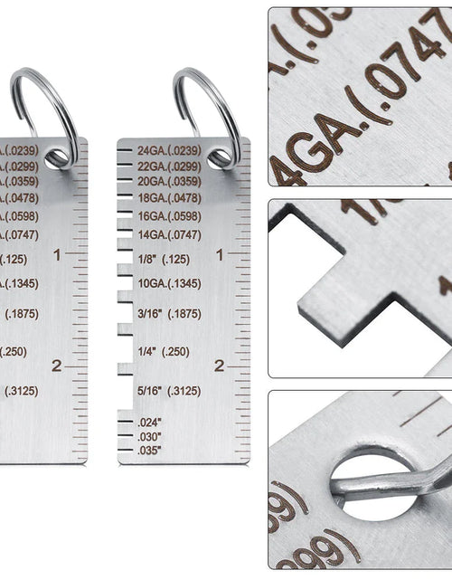 Load image into Gallery viewer, 2PCS Thickness Gage Sheet Metal Gauge Measuring Tool Wire Gauge Stainless Steel
