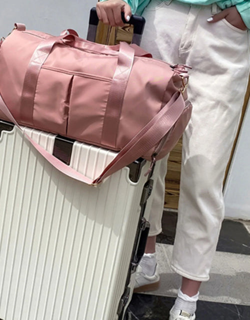 Load image into Gallery viewer, Gym Bag,Travel Duffel Bag ,Sport Gym Tote Bags Swimming Yoga,Waterproof Weekend Overnight Bag,Carry on Bag,Personal Item Travel Bag,Workout Dance Bag for Men &amp; Women,Pink
