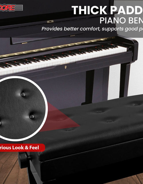 Load image into Gallery viewer, 5CORE Duet Piano Bench W Storage for Two Wooden Adjustable Keyboard Stool - Adults &amp; Kids
