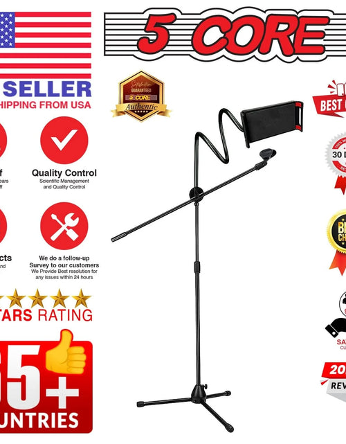 Load image into Gallery viewer, 5 Core Tripod Mic Stand W Phone Holder Height Adjustable Microphone Mount Stands
