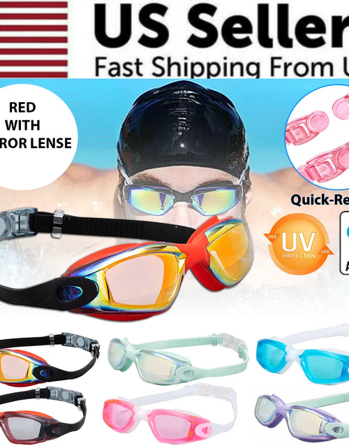 Load image into Gallery viewer, Clear Comfortable Swimming Goggles UV- Anti-Fog Swim Glasses Mirror Adult &amp; Kids
