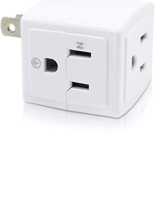 Load image into Gallery viewer, Adapter Outlet Extender, 2-Prong to 3-Prong Mini Wall Plug, Multi Outlet Splitter with 3 Outlets
