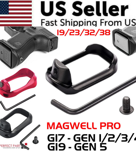 Anodized Aluminum Flared Magwell for Glock 19/17/22/24/31/34/35/37 Gen 1/2/3/4/5