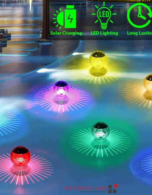 Load image into Gallery viewer, Outdoor Solar LED Floating Light Garden Pond Pool Lamp Rotating RGB Color Change
