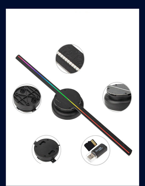 Load image into Gallery viewer, Led Luminous Sign Light Holographic Projector Diy Fan Screen Video Picture 3D Holographic Light Holiday Decoration
