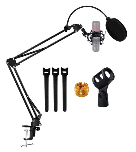 5Core Microphone Stand Suspension Desk Scissor Boom Arm W Shock Mount Pop Filter